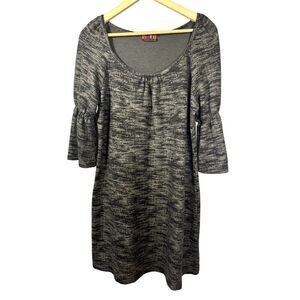 ISLE APPAREL Women's Scoop Neck Ruffle Sleeve Mini Shift Dress Brown Size Large